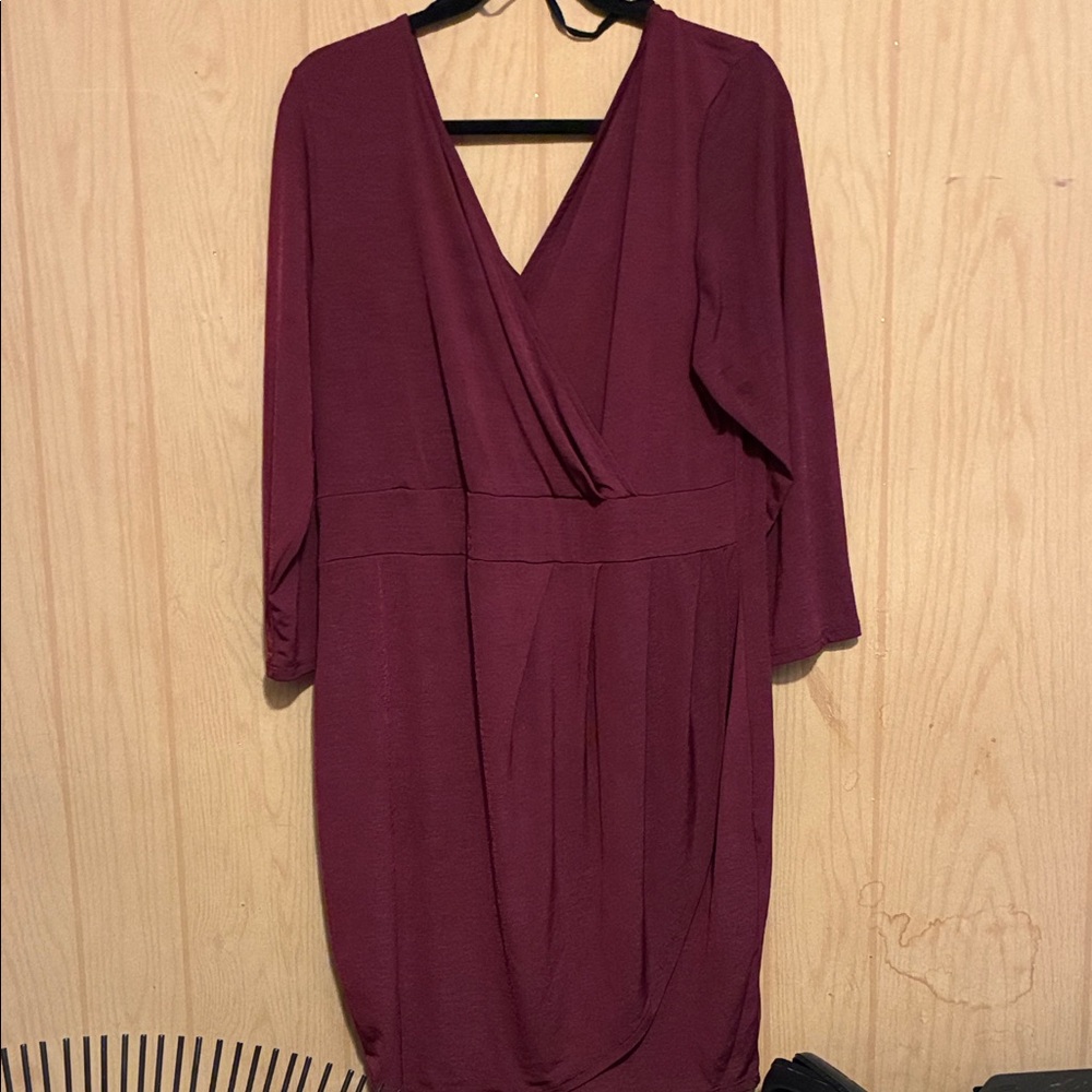 Sky Deep Red Long Sleeve Dress - Picture 2 of 3